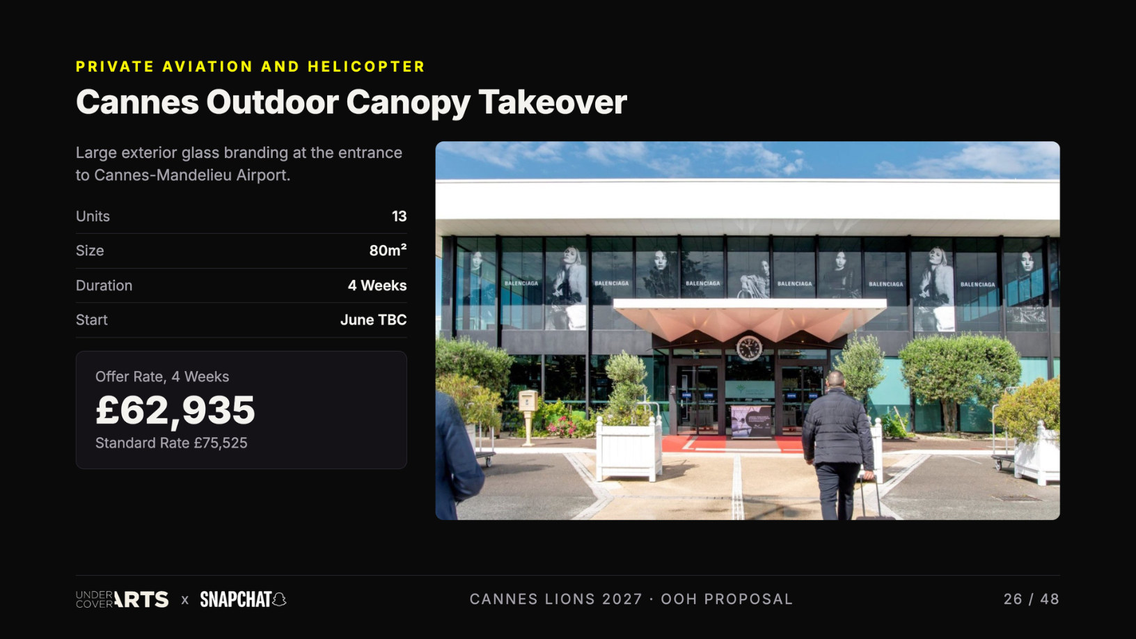 Snapchat × Undercover Arts — Cannes Lions 2027 proposal, page 26