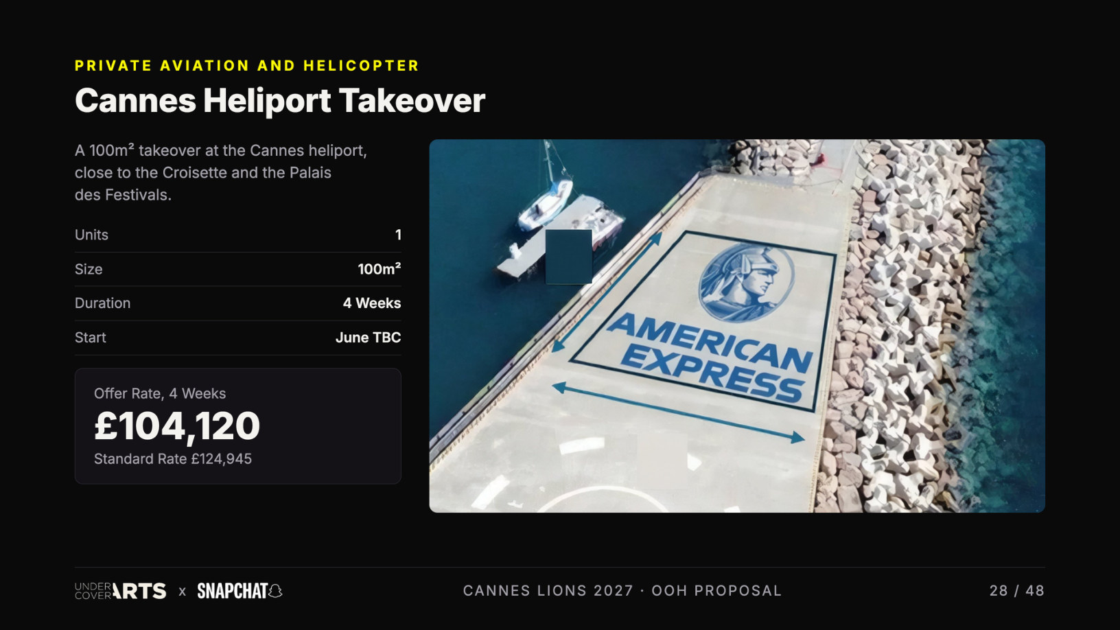 Snapchat × Undercover Arts — Cannes Lions 2027 proposal, page 28