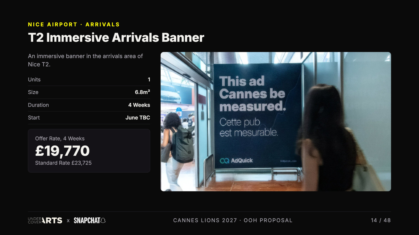 Snapchat × Undercover Arts — Cannes Lions 2027 proposal, page 14