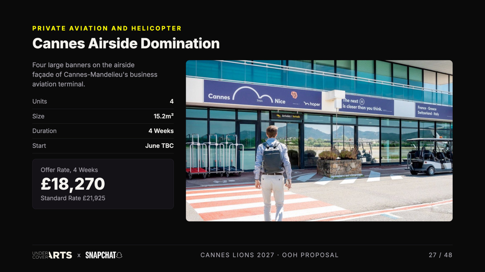 Snapchat × Undercover Arts — Cannes Lions 2027 proposal, page 27