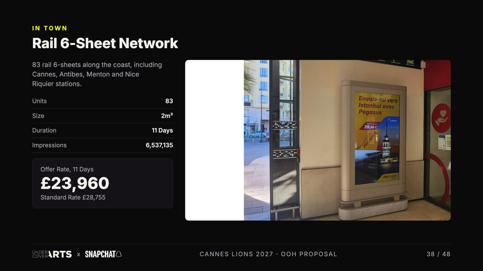 Snapchat × Undercover Arts — Cannes Lions 2027 proposal, page 38